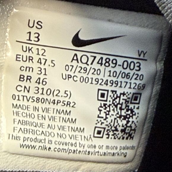 Nike Metcon Sport Shoes Mens Size 13 Black Training Gym Sneakers AQ7489-003